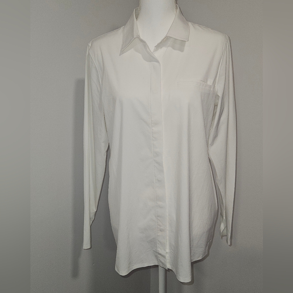 Athleta Crisp White Long-Sleeve Button Down Shirt